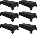 VidaFete Tablecloth 60 * 102inch 6 Pack Rectangle Table Cloth Polyester, Stain Wrinkle Resistant Polyester Dining Table Cover for Kitchen Dinning Party Wedding Rectangular Tabletop Decoration(Black)