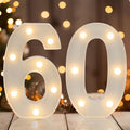 Decorative Led Light Up Numbers, 60th Birthday Decorations, Warm White Led Numbers Lights, Lighted Marquee Number Sign for Sweet 60th Party Decor