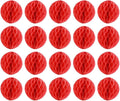 20pcs Honeycomb Decoration - Paper Flower Balls, Tissue Pom Poms for Birthday Wedding Home Decor (3inch, Red)