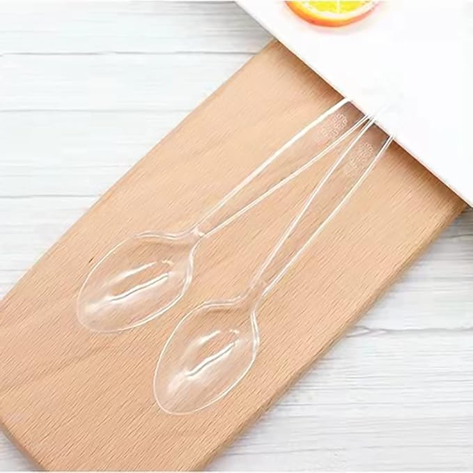 200 Count Plastic Silverware, Heavy Weight Plastic Forks Spoons Disposable Utensils Cutlery Set for Wedding Party Supplies Everyday Use