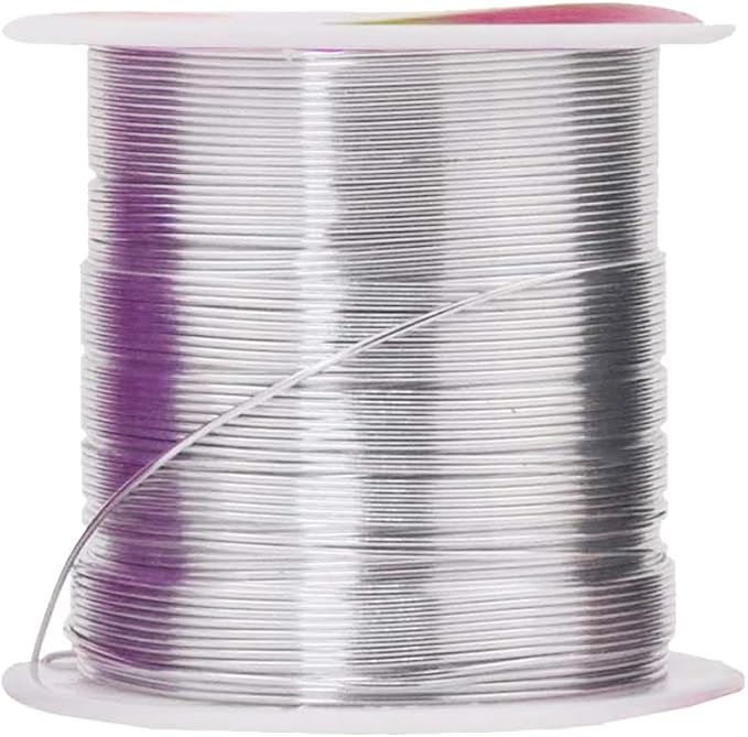 Mandala Crafts 22 Gauge Anodized Aluminum Craft Wire for Jewelry Making - 450 FT Colored Flexible Silver Black Gold Purple Red Kelly Green Wire - Bendable for Bonsai Armature Crafting Sculpting