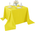 Cupuamon Square Tablecloth 90x90 inch Washable Polyester Fabric Table Cloth for Wedding Party Dining Banquet Decoration（90x90,Yellow）
