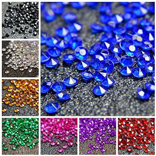 1000pcs/ Pack Wedding Table Acrylic Diamond Scatter Crystals Confetti Acrylic Gems Vase Fillers Rhinestones for Wedding, Bridal Shower, Vase Beads Decorations (12mm, Dark Purple)