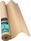Large Brown Kraft Paper Roll - 36" x 2400" (200’) - Made in USA - Ideal for Gift Wrapping, Packing, Moving, Postal, Shipping, Parcel, Wall Art, Crafts, Bulletin Boards, Floor Cover or Table Runner