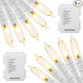 Battery Operated Christmas Lights - 16ft 50 LED String Lights with Timer, Waterproof, Warm White, 2 Pack for Indoor/Outdoor Wedding Party, Home, Garden
