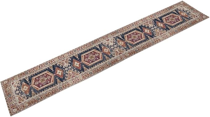 Vintage Boho Table Runner,Flower Geometric Design Rustic Farmhouse Table Runner for Home Farmhouse Kitchen Table Dining Coffee Room Garden Party Wedding Decor 13x108in