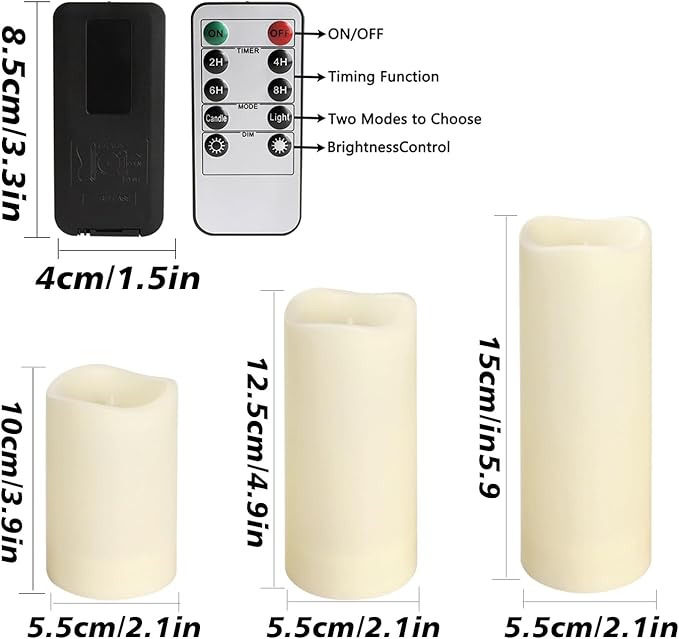 48 Packs Flameless Led Candles, Battery Candles,Simulate Flame,Waterproof Outdoor Indoor Candles with10-Key Remotes and Cycling 24 Hours Timer for Wedding, Table, Festival,Home Decoration…