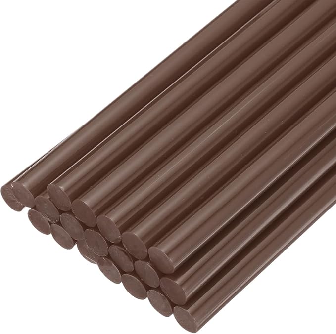 uxcell 20pcs Hot Glue Sticks for Glue Gun 7mm/0.28-inch x 10-inch Mini Hot Melt Adhesive Glue Stick Brown
