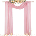 Socomi Wedding Arch Draping Fabric 29" x 20Ft 4 Panels Dusty Rose Sheer Outdoor Curtain Drapes Extra Long for Bridal Baby Shower Ceremony Birthday Party Decor