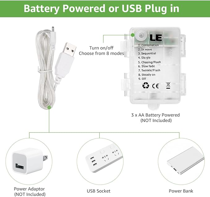 LE Fairy Curtain Lights Battery Operated & USB Plug in, Remote 10 x 10 ft Hanging String Lights for Bedroom Wall, 300 LED Indoor Outdoor Twinkle Lights for Wedding Party Backdrop Tent, Patio, Gazebo