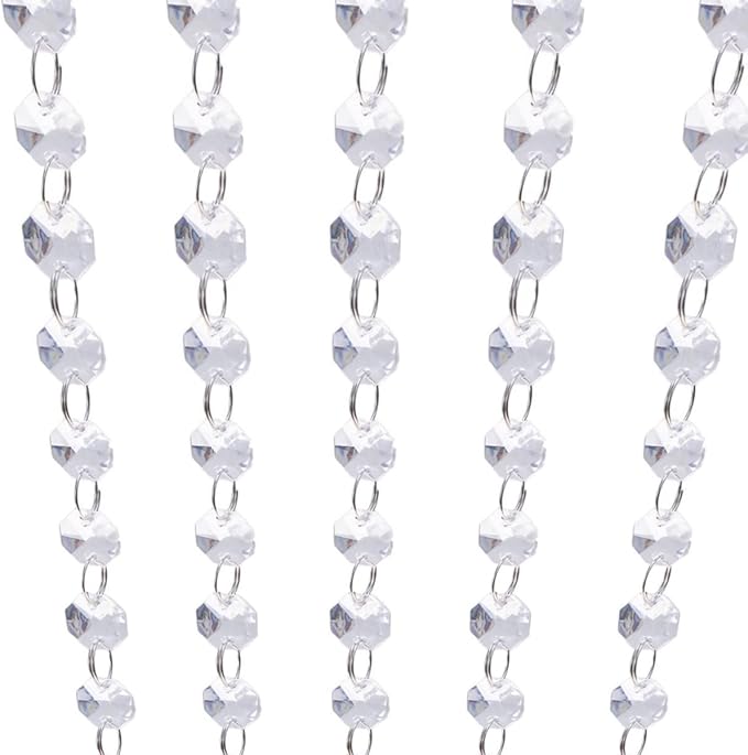 99ft Acrylic Crystal Garland Strands,Hanging Chandelier Bead Chain,Hanging Ornament String Decorations for Centerpiece,Christmas Tree,Wedding, Party,Celebration