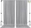 AK TRADING CO. 10 feet Wide x 12 feet Long IFR Polyester Backdrop Drapes Curtains Panels with Rod Pockets - Wedding Ceremony Party Home Window Decorations - Silver
