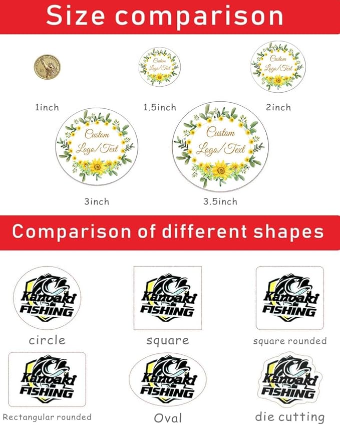 Custom Stickers for Weddings, Birthdays & Businesses - Personalized Labels with Your Logo - Waterproof, Fade and Heat Resistant - Pack of 100-1000 (Custom Text, 3.5 Inch)