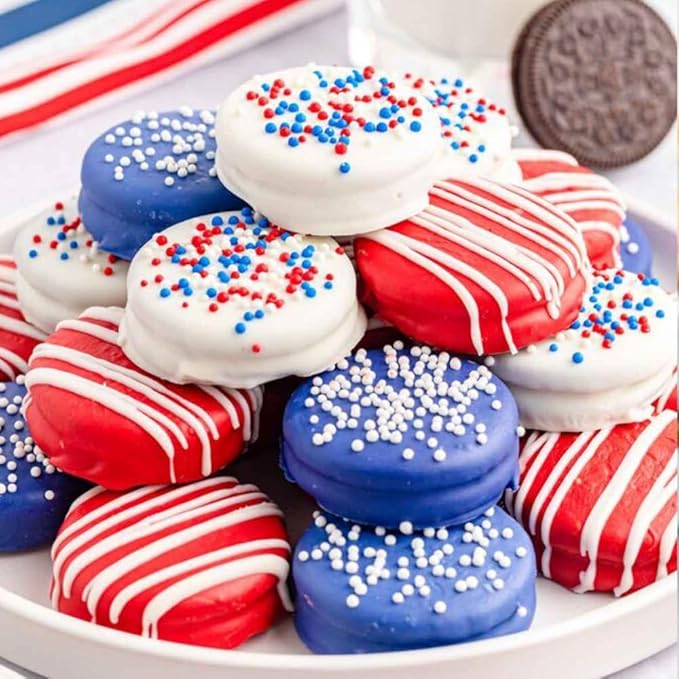 Red White & Blue Sprinkles for Baking (7oz) - Patriotic Nonpareils & Mini Pearls Mix, 4th of July Cake Decorations, Cookie & Cupcake Topper, Ice Cream Toppings, USA Flag Colors