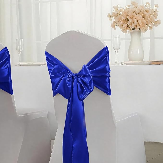 SHEJIZE 2 Pack Royal Blue Satin Table Runner 12x108 Inches Long, Bright Silky Smooth Satin Table Runner Table Decor for Wedding Banquet Christmas Prom Event Birthday Party