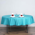 Efavormart Round Tablecloth, 90 Inch Stain & Wrinkle Resistant Washable Table Cloth, Decorative Polyester Fabric Table Cover for Banquet, Wedding, Dining- Turquoise