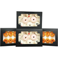 qiqee Auto-pop up Black Cookie Box with Window 12x8x2.5 inch 18 Packs Two Uses One Second Folding Pastry Biscuit Bakery Box for Packaging
