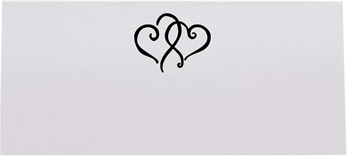 Linked Hearts Printable Place Cards, Black (Choose Color), Set of 150 (25 Sheets), Laser & Inkjet Printers - Wedding, Party, Dinner, and Special Events - Made in the USA