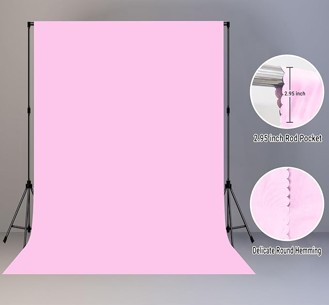 8x10FT Pink Screen Backdrop Background for Photography, Polyester Photo Backdrop for Photoshoot, Party, Video