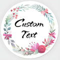 Custom Stickers for Weddings, Birthdays & Businesses - Personalized Labels with Your Logo - Waterproof, Fade and Heat Resistant - Pack of 100-1000 (Wreath U, 3.5 Inch)
