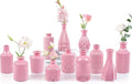 Baby Pink Glass Bud Vases Set of 12, Mini Flower Vase for Centerpieces, Small Vases in Bulk for Wedding Decoration, Vintage Vase for Baby Shower Centerpieces, Home Décor