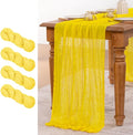MLMW 4 Pack Yellow Cheesecloth Table Runner Boho Gauze Rustic Cheese Cloth Table Runner 160 inch Sheer 13.3ft for Wedding Party Baby Bridal Shower Birthday