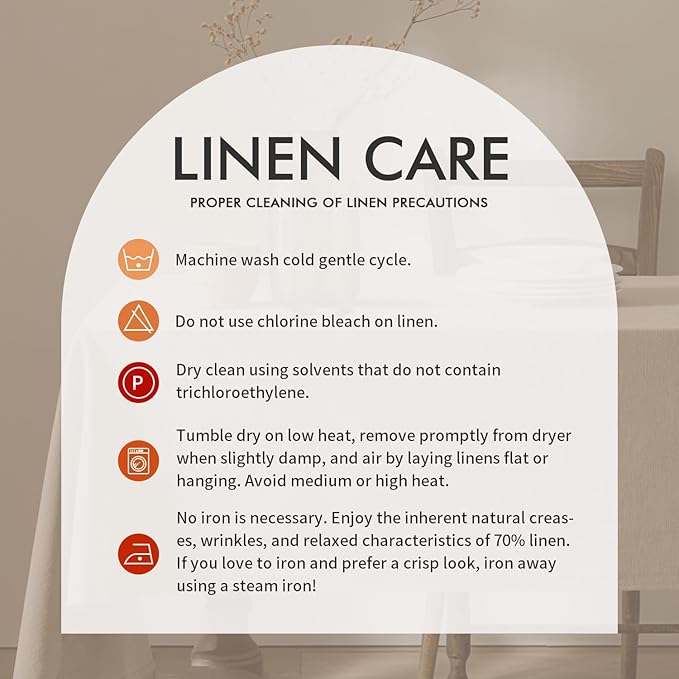 MIULEE Natural Linen Cotton Blend Tablecloth Rectangle, Luxury Waterproof Stain Resistant Durable Farmhouse Oblong Table Cloth for Dining Party Christmas Weddings Birthday, 52 x 120 inch, Ivory Cream
