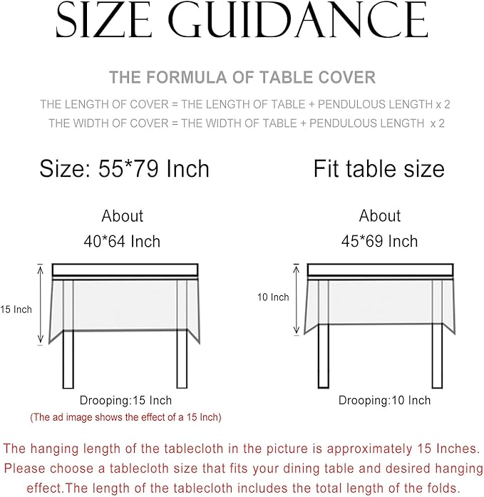 patdrea Designer Beige Rectangle Tablecloth,Vintage French Linen Trees Pattern Table Cloth,Decoration Table Cover for Kitchen Dining Christmas,Thanksgiving,Tea Party,55"x79"-Tatiana D