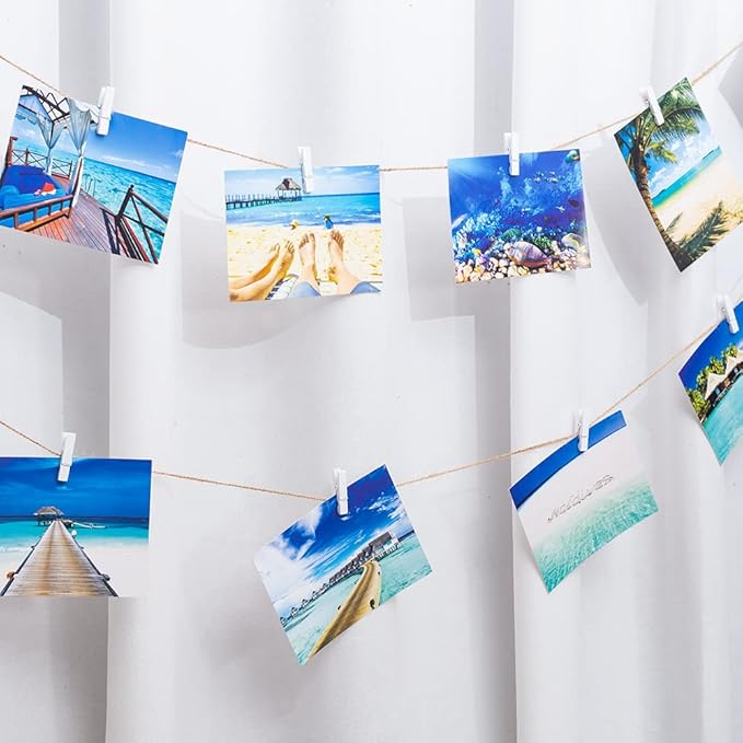 Clothes Pins, 130 Pcs Wooden Clothes Pin, 1.4 Inch White Clothespins, Mini Clothes Pins for Photo, Baby Shower, Party, Crafts DIY Project