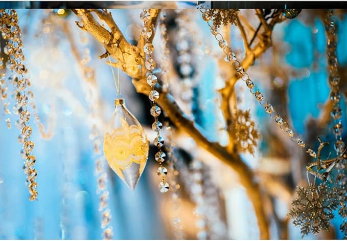 Crystal Clear Acrylic Bead Garland Chandelier Hanging Wedding Decoration 33 FT