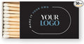 Weddingstar Matchboxes with Custom Printed Stickers for Corporate Gift - Your Business Logo - Pack of 50 Black