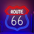 Route 66 Neon Sign, Route 66 Light up Sign Led Neon Light Signs for Wall Decor Party Decorations Home Bedroom Man Cave Birthday Christmas Gift Dimmable USB Powered(12.6" × 12.1")