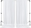 AK TRADING CO. 10 feet x 10 feet Polyester Backdrop Drapes Curtains Panels with Rod Pockets - Wedding Ceremony Party Home Window Decorations - White (Pack of 12)