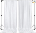 AK TRADING CO. 10 feet Wide x 12 feet Long IFR Polyester Backdrop Drapes Curtains Panels with Rod Pockets - Wedding Ceremony Party Home Window Decorations - (White)