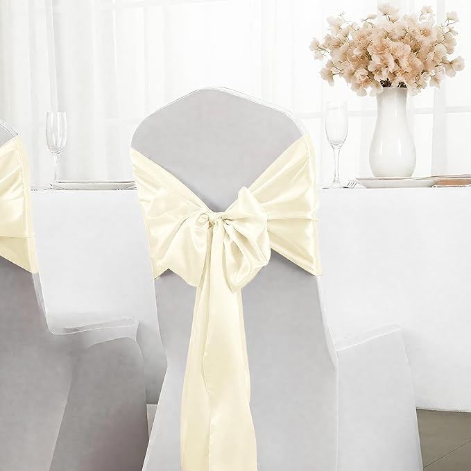 SHEJIZE 20 Pack White Satin Table Runner 12x108 Inches Long, Bright Silky Smooth Satin Table Runner Table Decor for Wedding Banquet Christmas Prom Event Birthday Party