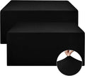 Nasitos 2 Pack Black Modern Rectangular Spandex & Polyester Blend Tablecloths, 48x24 Inch, Stain & Wrinkle Resistant, Fits 4-8ft Tables, Ideal for Weddings, Banquets, Parties