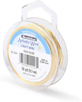 Artistic Wire, 22 Gauge Silver Plated Tarnish Resistant Colored Copper Craft Wire, Gold Color, 10 yd