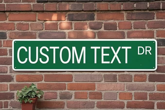 Custom Street Reflective Sign, Personalized Metal Road Sign, Single/Double Sided, 8x24 Inch, Outdoor Fade-Resistant .040 Aluminum