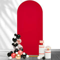 SoarDream 7.2FT Wedding Arch Cover Red Spandex Fitted Wedding Arch Stand Covers Fitted for Round Top Chiara Arch Cover Stretchy Backdrop for Birthday Birthday Party Balloon Decor