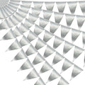 40M/130FT Silver Triangle Pennant Banner Flag Metallic Fabric Bunting Garland for Christmas Graduation Wedding Engagement Anniversary Bachelorette Birthday Bridal Shower Valentines Hen Party Supplies