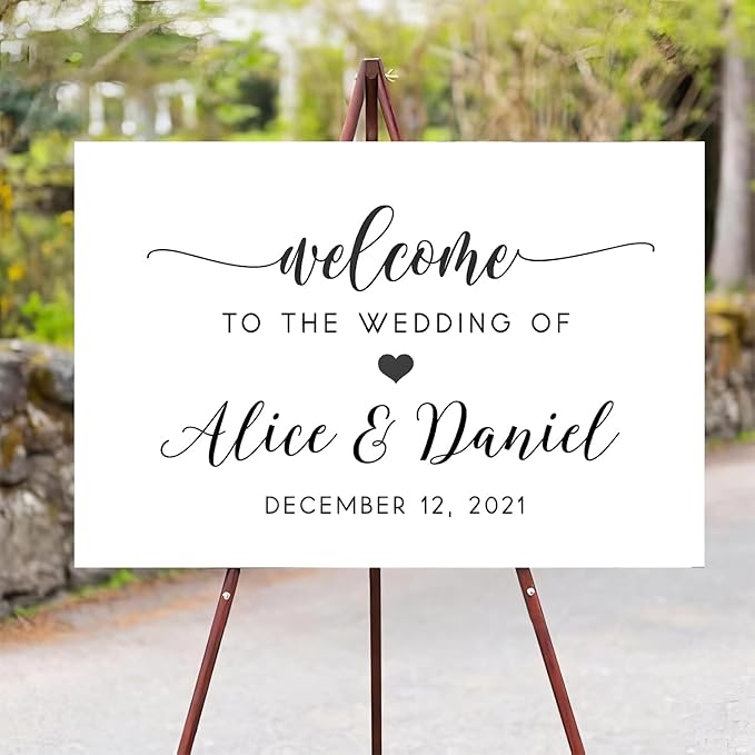 Personalized Wedding Welcome Sign, Welcome To Our Wedding Sign, Custom Wedding Sign, Welcome To Our Wedding Welcome Sign, Personalized Wedding Name