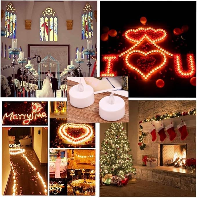 LED Tea Lights Candles- 24PACK Flameless Candles Realistic and Bright Flickering Long Lasting 200Hours for Holiday Celebration,Home Decoration Warm White