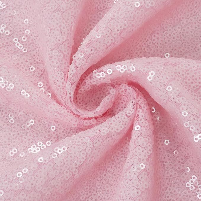 Eternal Beauty Pink Sequin Backdrop, 10x10 Ft Glitter Background Curtains for Shimmer Photography Party Wedding Birthday Back Drop Decor