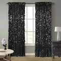 18MM Black Big Sequin Payatte Backdrop Curtains 4.5FTX9FT 2 Panels-Black Drapes Curtains for Thanksgiving Christmas Home Party Supplies