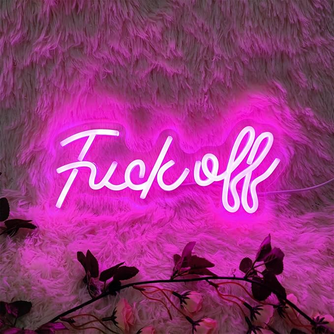 Fuck Off Neon Sign Fuck Off Neon Signs for Wall Decor, Pink Fuck Off Neon Light Pink Room Decor for Wall Decor Bar Party, 12.9" x 5.59"