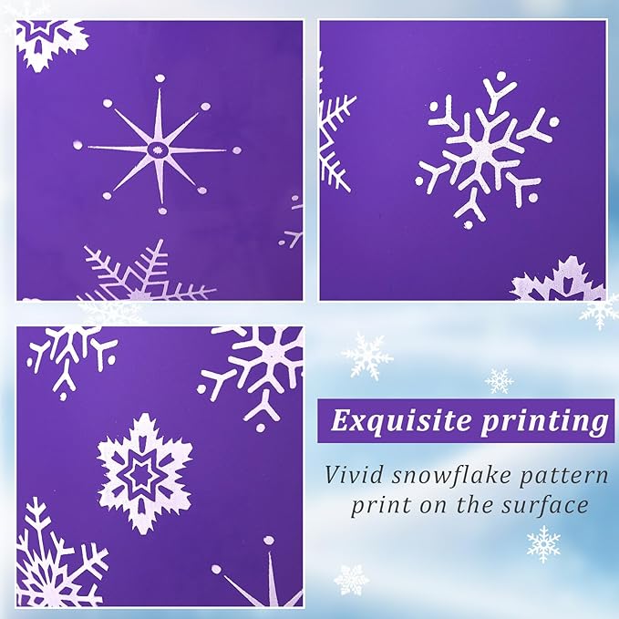 Skylety 40 Pieces Snowflake Balloons Bulk Winter Transparent Snowflake Latex Balloons for Christmas Birthday Wedding Party Decorations(Purple)
