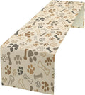 Dog Paw Table Runner,Kids Teens Cute Pet Animal Footprint Theme Pattern Print Tablecloth Burlap for Hotel Indoors Outdoor Dining Room Kitchen Home Decor,W13X L90 in
