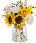 Fake Flowers in Vase,Artificial Sunflower Bouquets in Vase with a Flower Arrangement Holder,Table Centerpieces for Dining Room,Flower Centerpieces for Tables,Faux Flowers