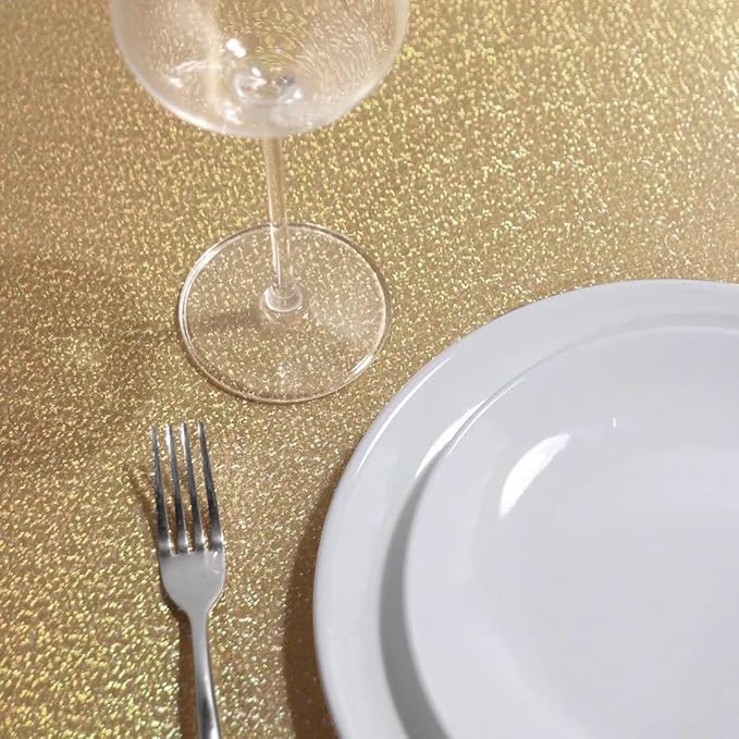 Fitable Sequin Tablecloth for Parties 52x70 Inch - Sparkle Glitter Table Cloth Laser Rectangle Overlay for Wedding Baby Shower Ceremony Birthday Holiday Banquet Decor, Khaki