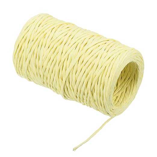 PATIKIL 164 Feet Floral Bind Wire Wrap Twine, 2mm Florist Wire Iron Wire Paper Covered Vine Wrapping Binding Wire for Flower Bouquets, Cream
